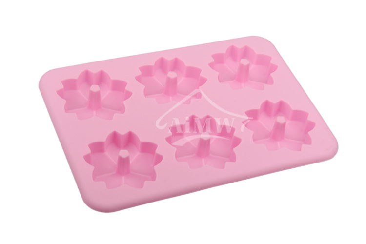 6pc櫻花形甜甜圈硅膠蛋糕模6